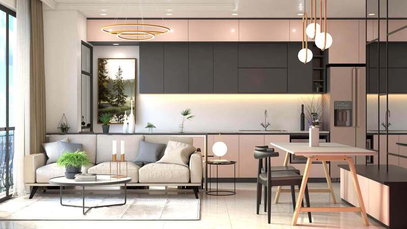 Mẫu thiết kế nội thất chung cư 65m2 phong cách tối giản