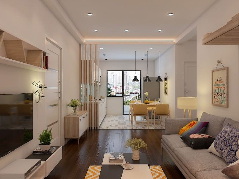 Mẫu thiết kế nội thất chung cư 66m2 phong cách hiện đại