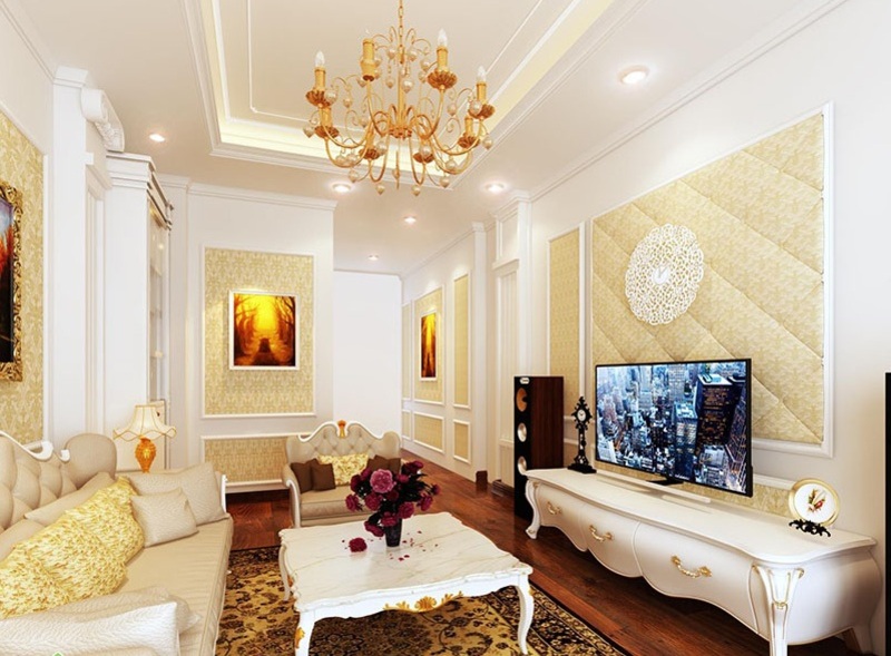 Mẫu thiết kế nội thất chung cư 67m2 phong cách tân cổ điển