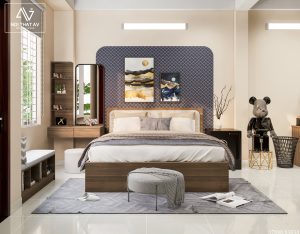 Giường ngủ - Thiết kế nội thất phòng ngủ C Quỳnh Tiên Q2, Thủ Đức