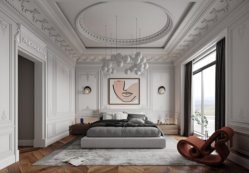 Mẫu thiết kế nội thất chung cư diện tích 150m2 phong cách tân cổ điển