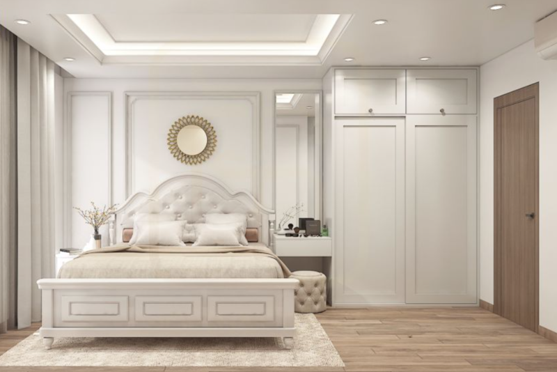 Mẫu thiết kế nội thất chung cư 3 phòng ngủ phong cách tân cổ điển