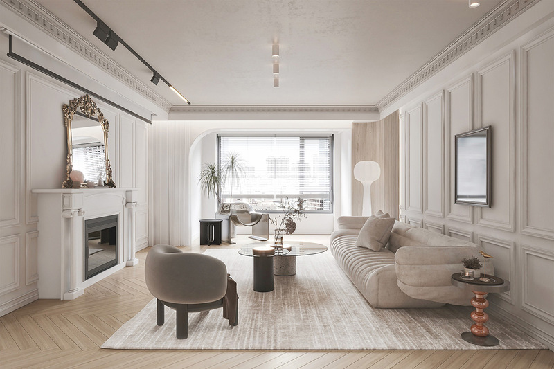 Mẫu thiết kế nội thất chung cư diện tích 90m2 phong cách tân cổ điển
