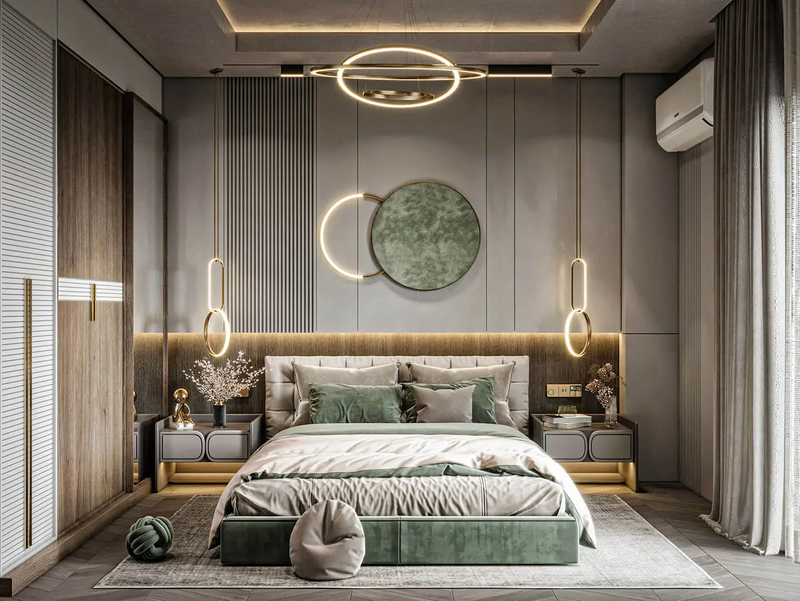 Mẫu nội thất phòng ngủ nhà phố phong cách Luxury