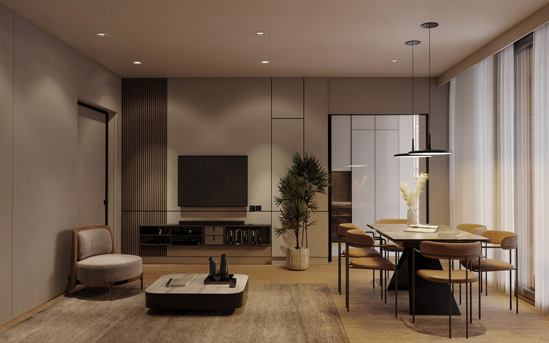 Mẫu thiết kế phòng khách chung cư phong cách hiện đại