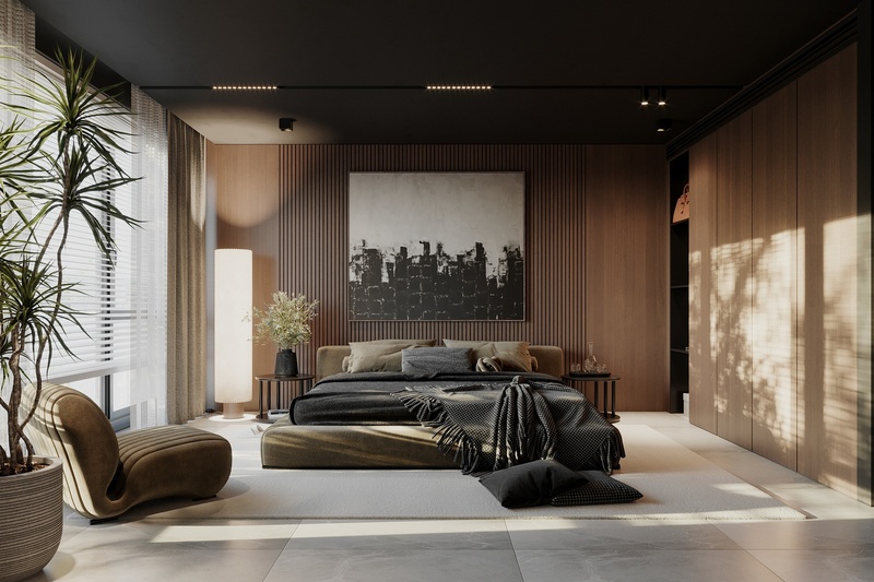 Mẫu thiết kế nội thất phòng ngủ biệt thự phong cách hiện đại