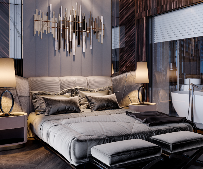 Mẫu thiết kế phòng ngủ biệt thự phong cách luxury