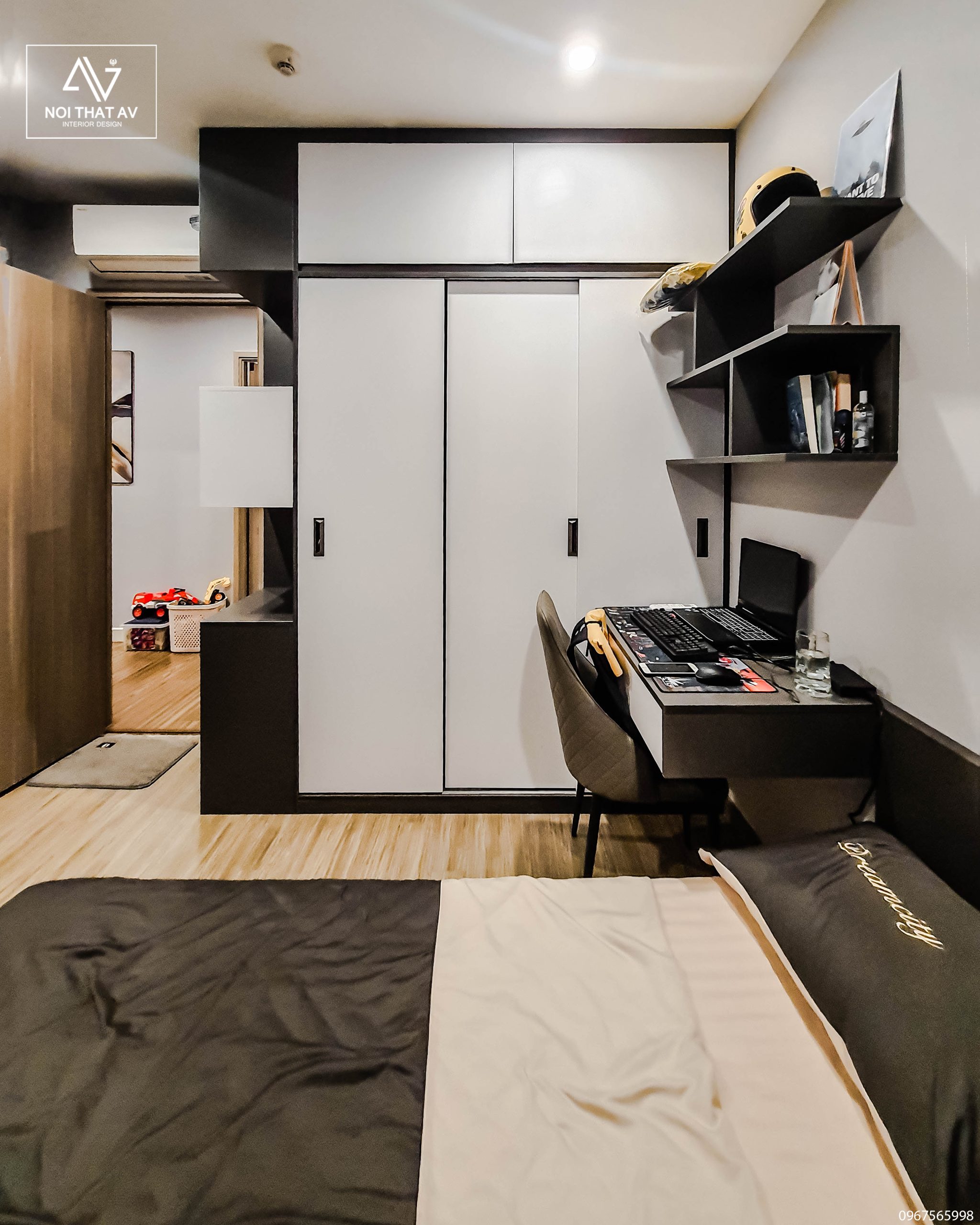Phòng ngủ nhỏ 2 - Nội thất chung cư Vinsmart City - căn hộ 3 phòng ngủ 75m2
