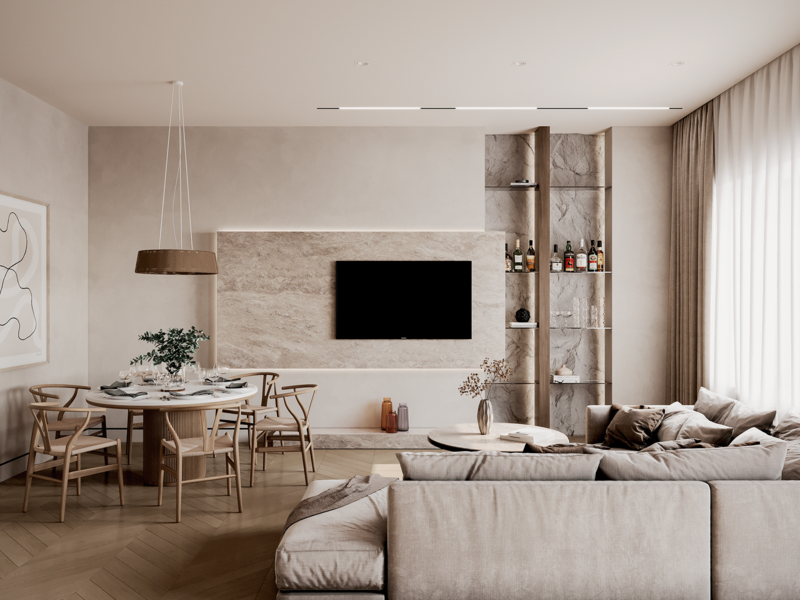 Thiết kế nội thất phong cách hiện đại chú trọng sử dụng ánh sáng tự nhiên