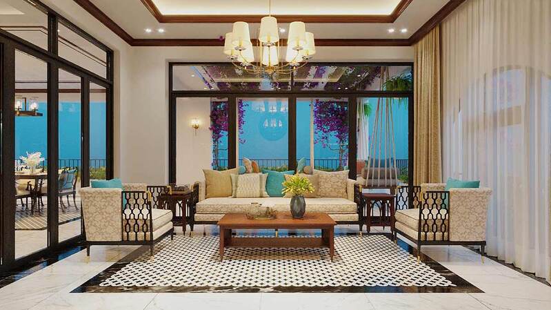 Thiết kế nội thất biệt thự phong cách Indochine