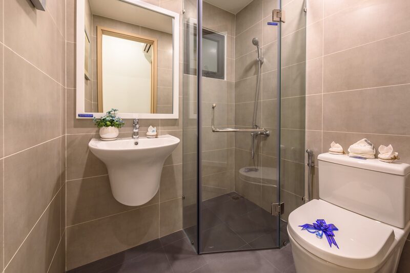 Mẫu thiết kế nội thất chung cư 45m2 có phòng tắm nhỏ