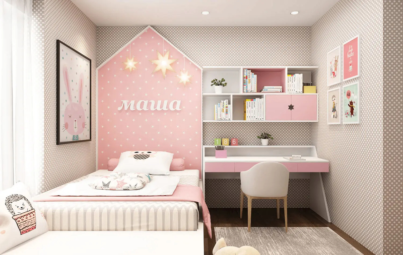 Mẫu thiết kế nội thất phòng dành cho bé gái