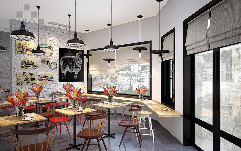 Tận dụng tối đa ánh sáng khi thiết kế nội thất quán Cafe