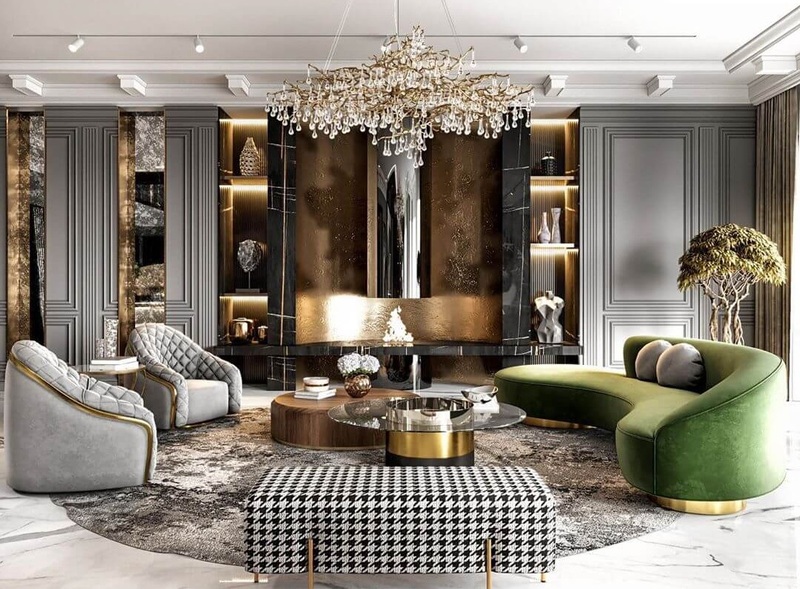 Mẫu thiết kế nội thất nhà liền kề phong cách Luxury