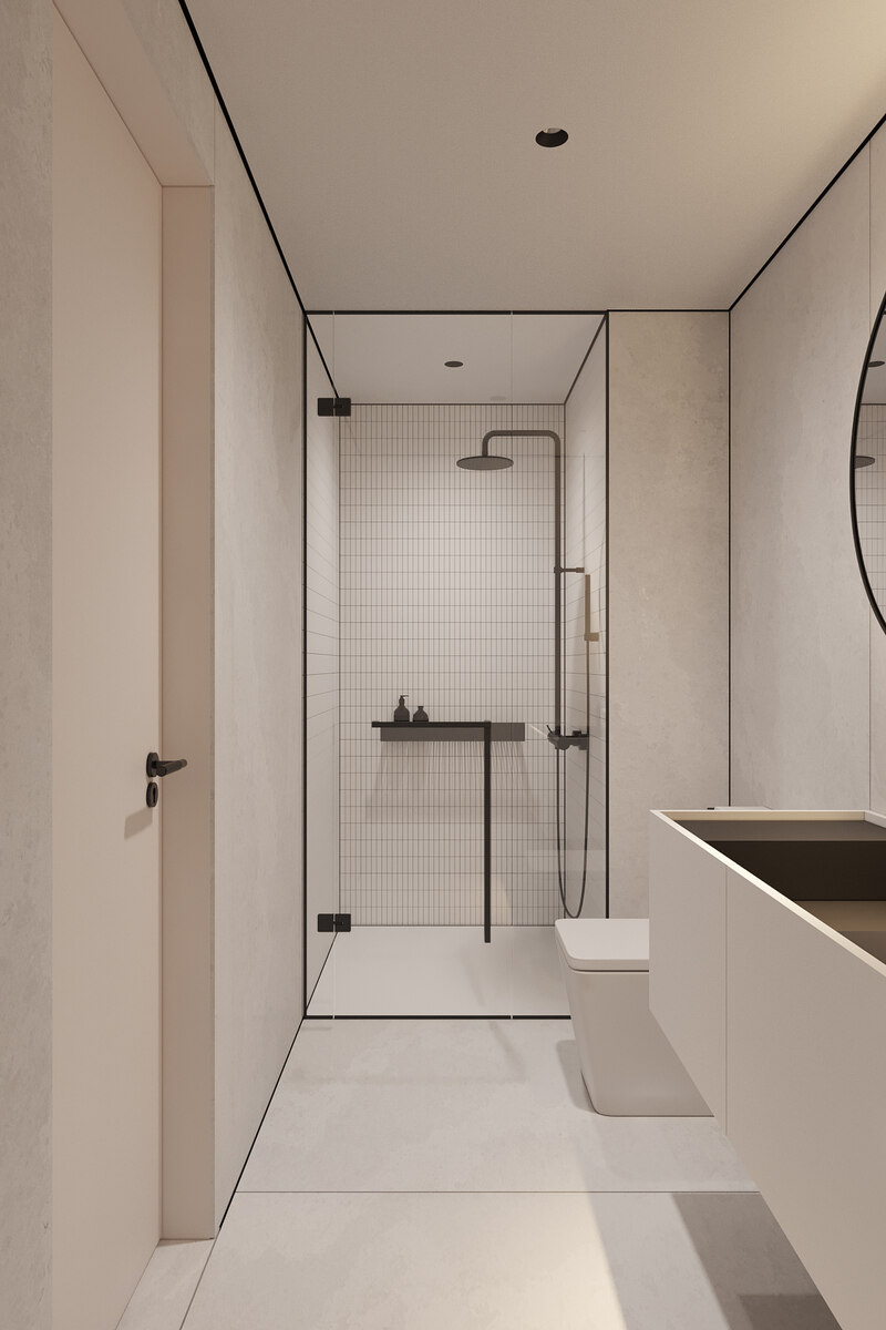Mẫu thiết kế nội thất phong cách đương đại khu vực phòng vệ sinh, tắm