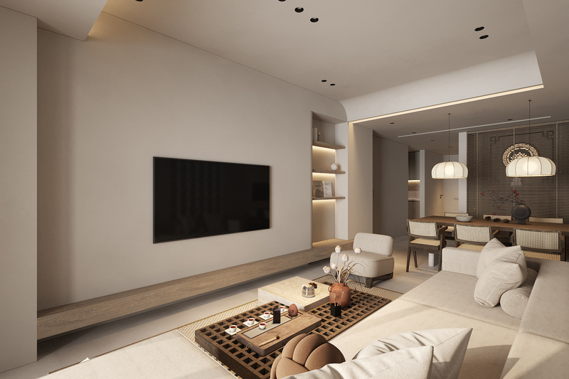 Phong cách nội thất Contemporary, sàn và tràn nhà thường sử dụng chất liệu thô