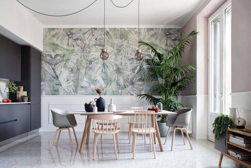 Phong cách thiết kế nội thất nhiệt đới sử dụng cây cảnh làm vật trang trí