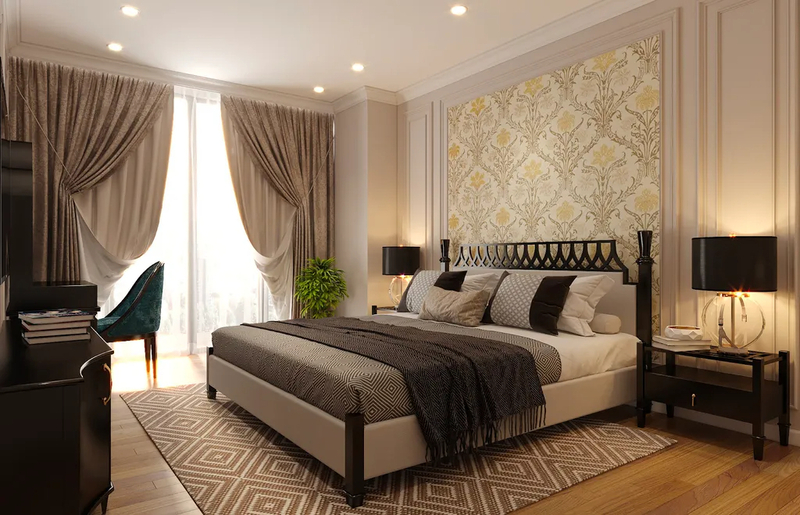 Mẫu thiết kế nội thất phòng ngủ phong cách Art Deco
