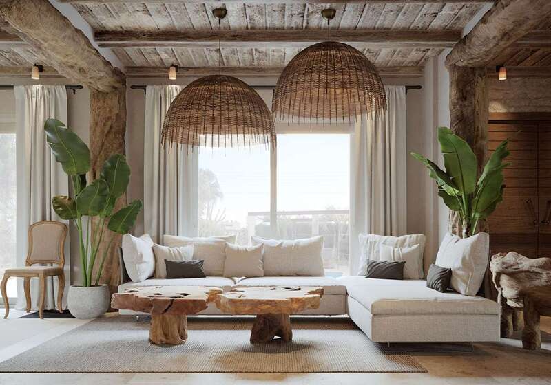 Phòng khách với phong cách thiết kế nội thất Địa Trung Hải cùng cách phối màu độc đáo