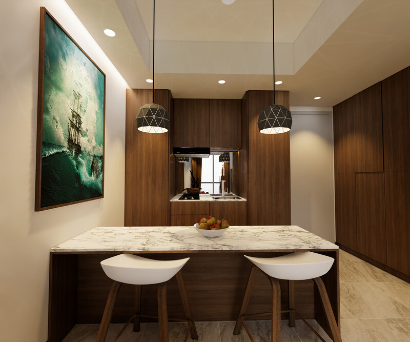 Mẫu thiết kế nội thất phòng bếp, phòng ăn phong cách Luxury