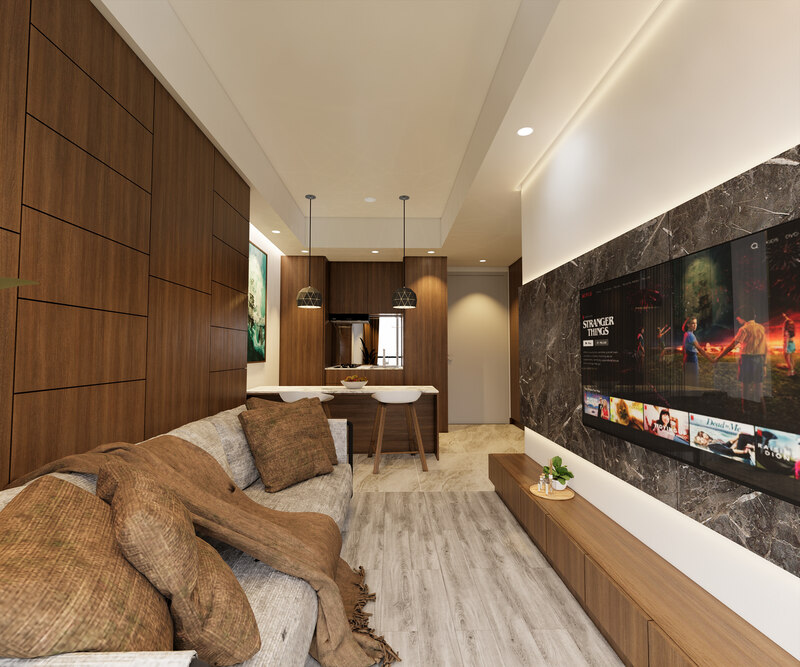 Mẫu thiết kế nội thất phòng khách phong cách Luxury