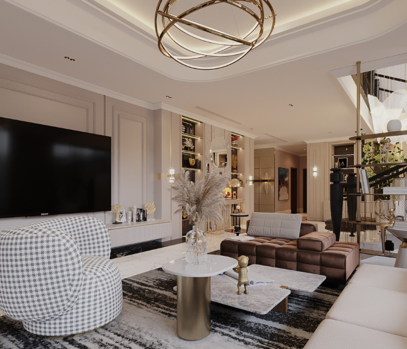 Phong cách thiết kế nội thất Luxury khu vực phòng khách