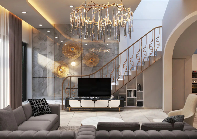 Mẫu thiết kế nội thất biệt thự Luxury khu vực phòng khách