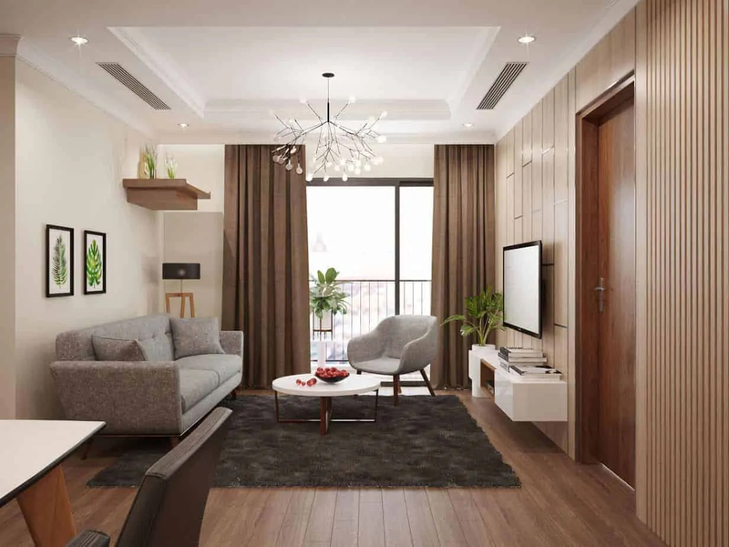 Lựa chọn chất liệu thiết kế khi thiết kế nội thất chung cư 56m2