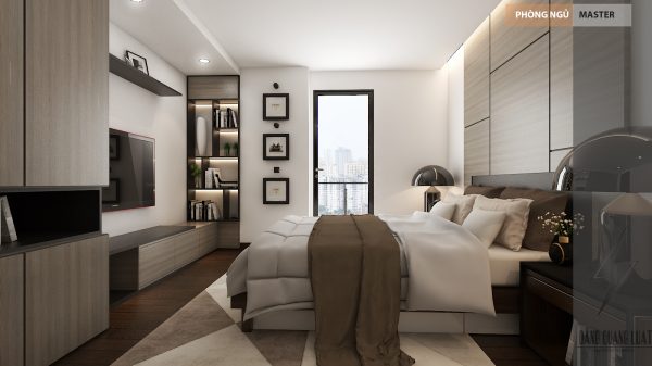 Thiết kế phòng ngủ master của căn hộ chung cư