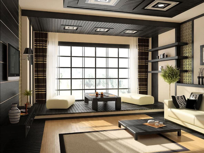 Thiết kế nội thất phòng khách phong cách Nhật Bản cần ưu tiên ánh sáng tự nhiên và không gian mở