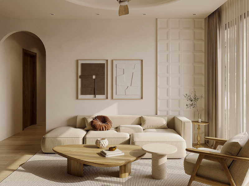 Khi thiết kế phòng khách nhỏ, mọi người có thể chọn sofa dáng thẳng hoặc sofa đơn