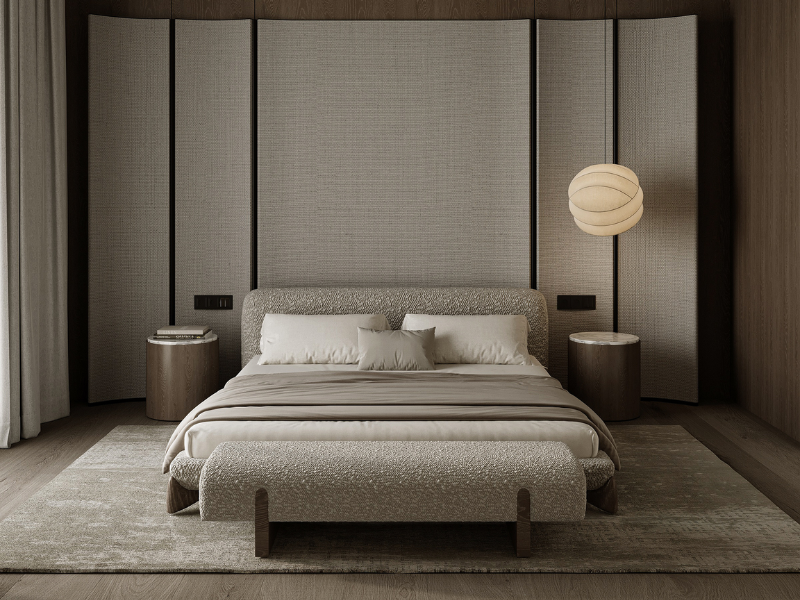 Mẫu thiết kế phòng ngủ 12m2 phong cách Tối Giản