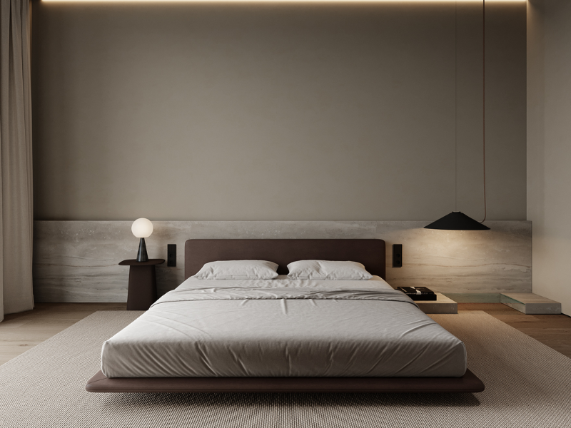 Mẫu thiết kế phòng ngủ đẹp 16m2 phong cách Tối Giản