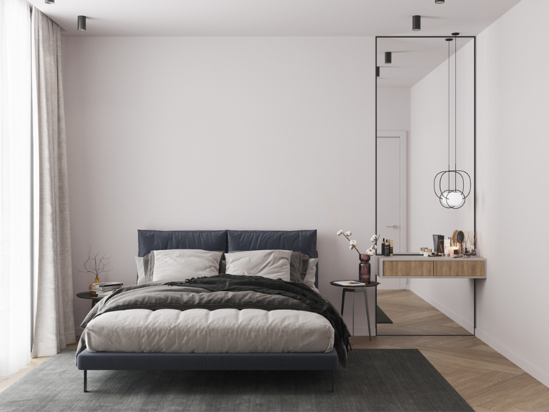 Nội thất sử dụng trong thiết kế phòng ngủ nam thường có màu sắc trang nhã, kiểu dáng đơn giản