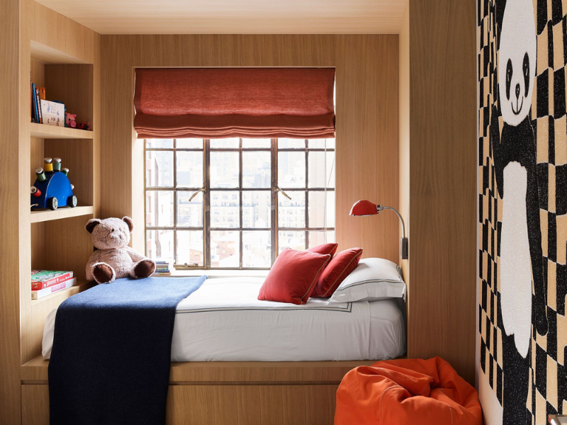 Thiết kế phòng ngủ 4m2 bằng gỗ công nghiệp với thiết kế đơn giản sẽ vô cùng phù hợp