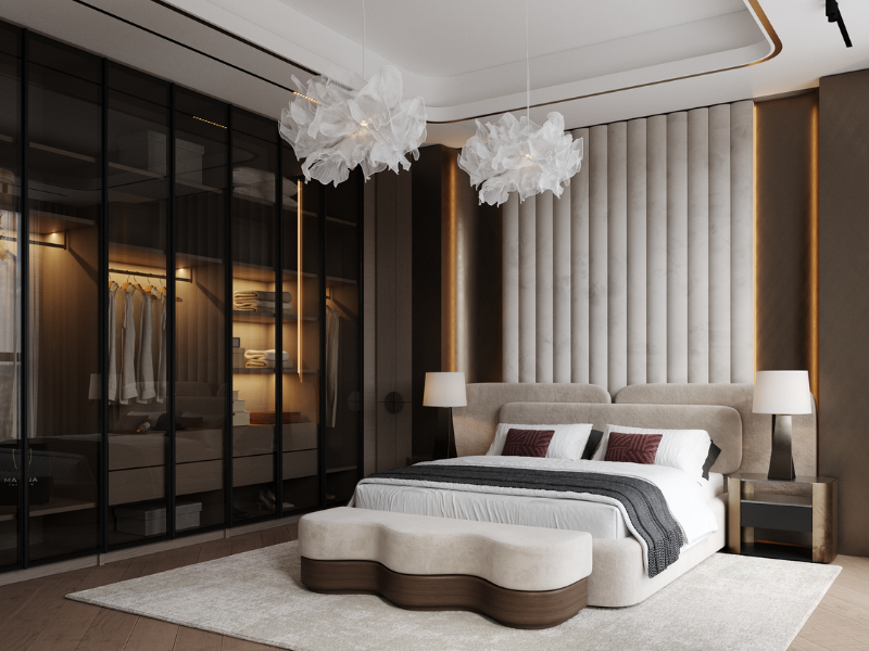 Sắp xếp đồ nội thất hợp lý giúp tối ưu hóa không gian thiết kế phòng ngủ nhỏ đẹp cho vợ chồng