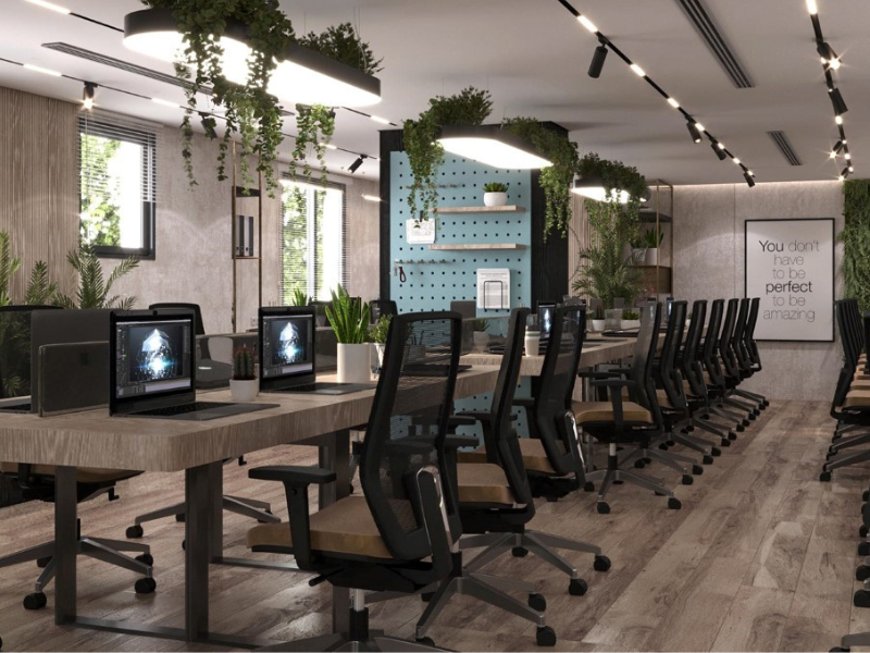 Thiết kế văn phòng 40m2 thật rộng và đảm bảo tiện ích hãy sử dụng loại bàn làm việc dành cho nhiều người